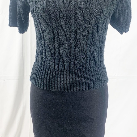 Vintage Jones New York Hand-Knit Black Short Sleeve Sweater - Picture 4 of 8
